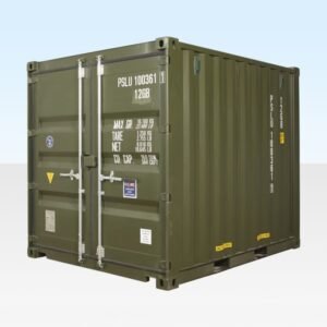 Conteneur maritime 10 pieds (neuf, One Trip) – Vert (RAL 6007), certifié ISO