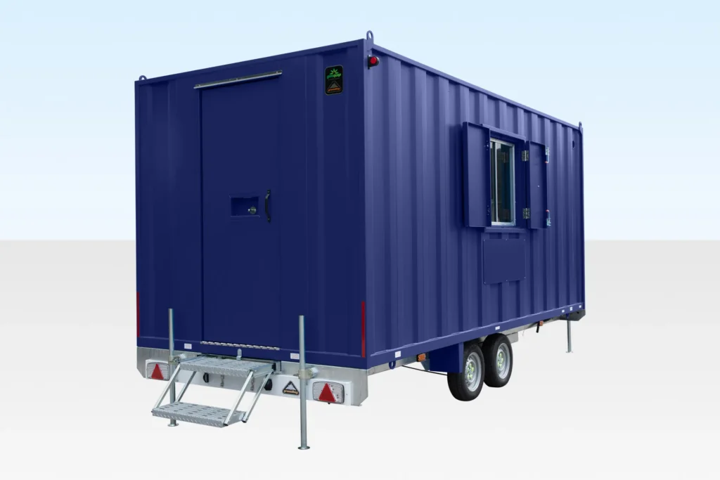 Cantine mobile 16 pieds x 7 pieds 6 sur essieu