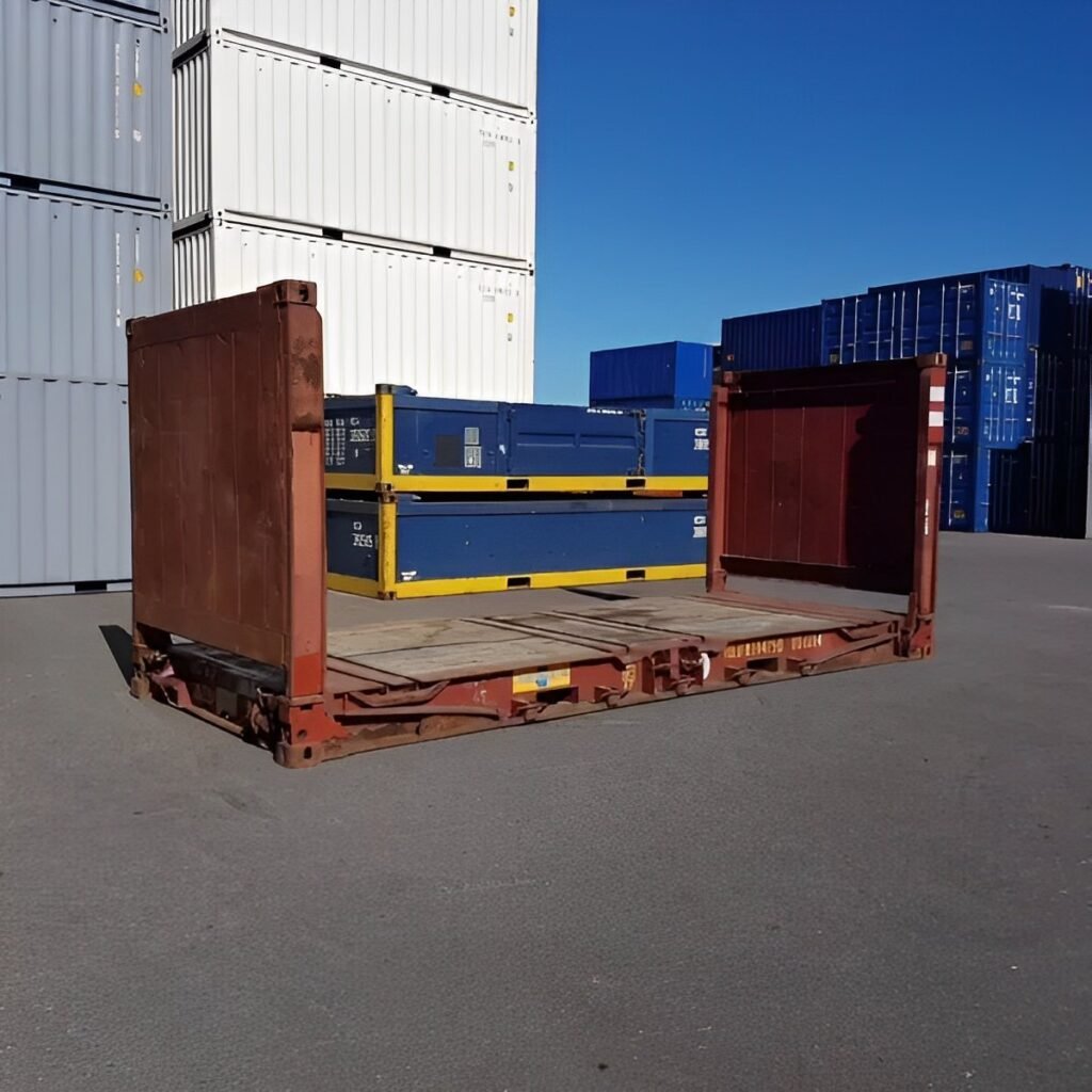 Conteneur maritime d'occasion Flat Rack 20 pieds x 8 pieds