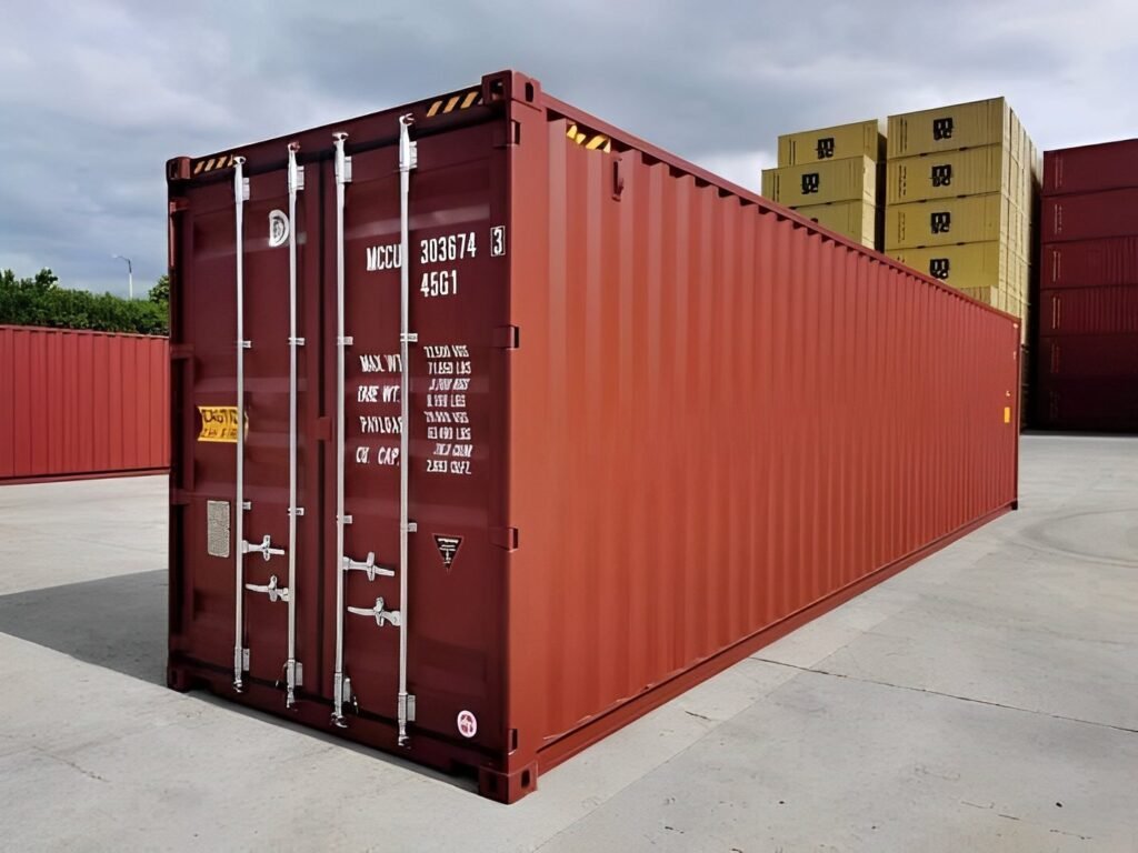 Conteneur maritime sec d'occasion agréé transport 40 pieds x 8 pieds