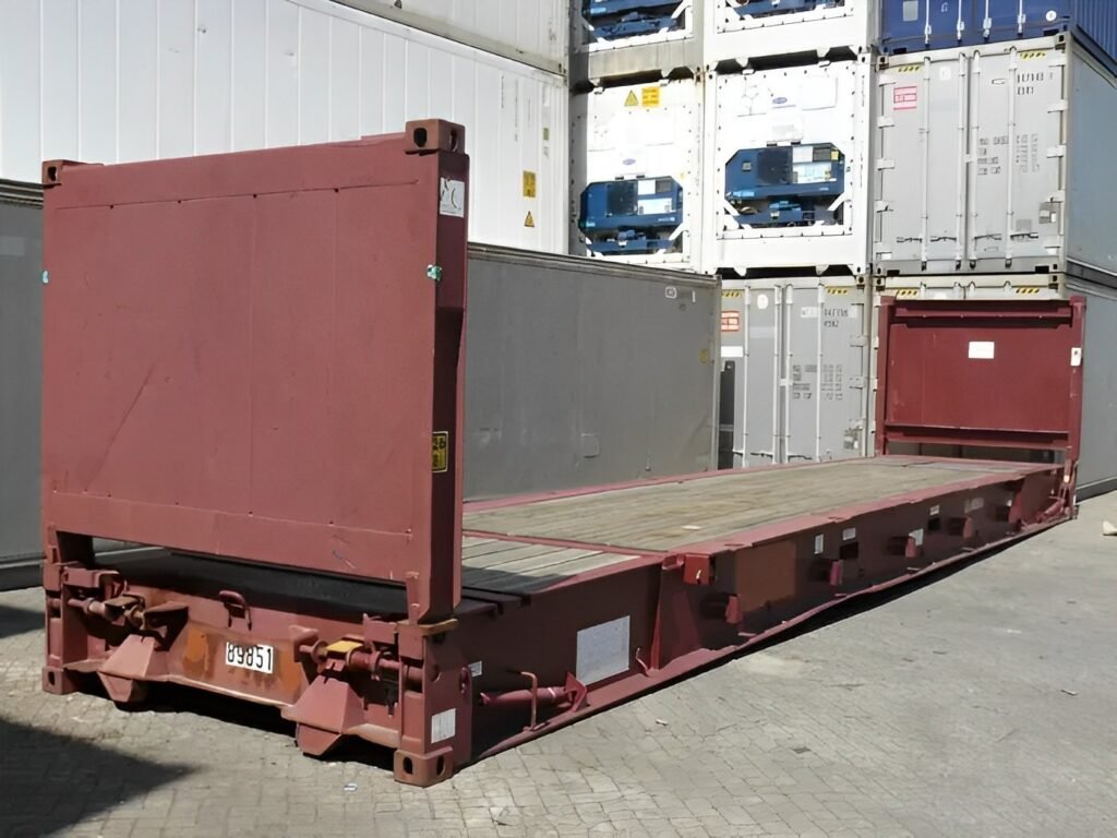 Conteneur maritime d'occasion Flat Rack 40 pieds x 8 pieds