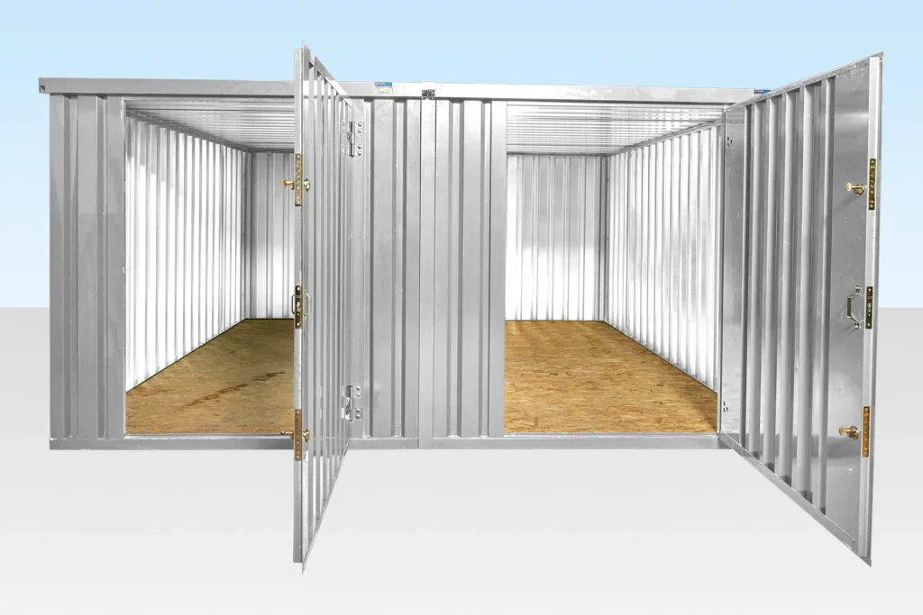 Duo de conteneurs pliables reliés 3 x 4,2 m – galvanisé