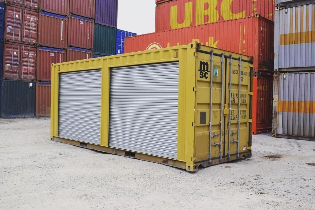 Conteneur 20 pieds jaune – Doubles portes latérales coulissantes