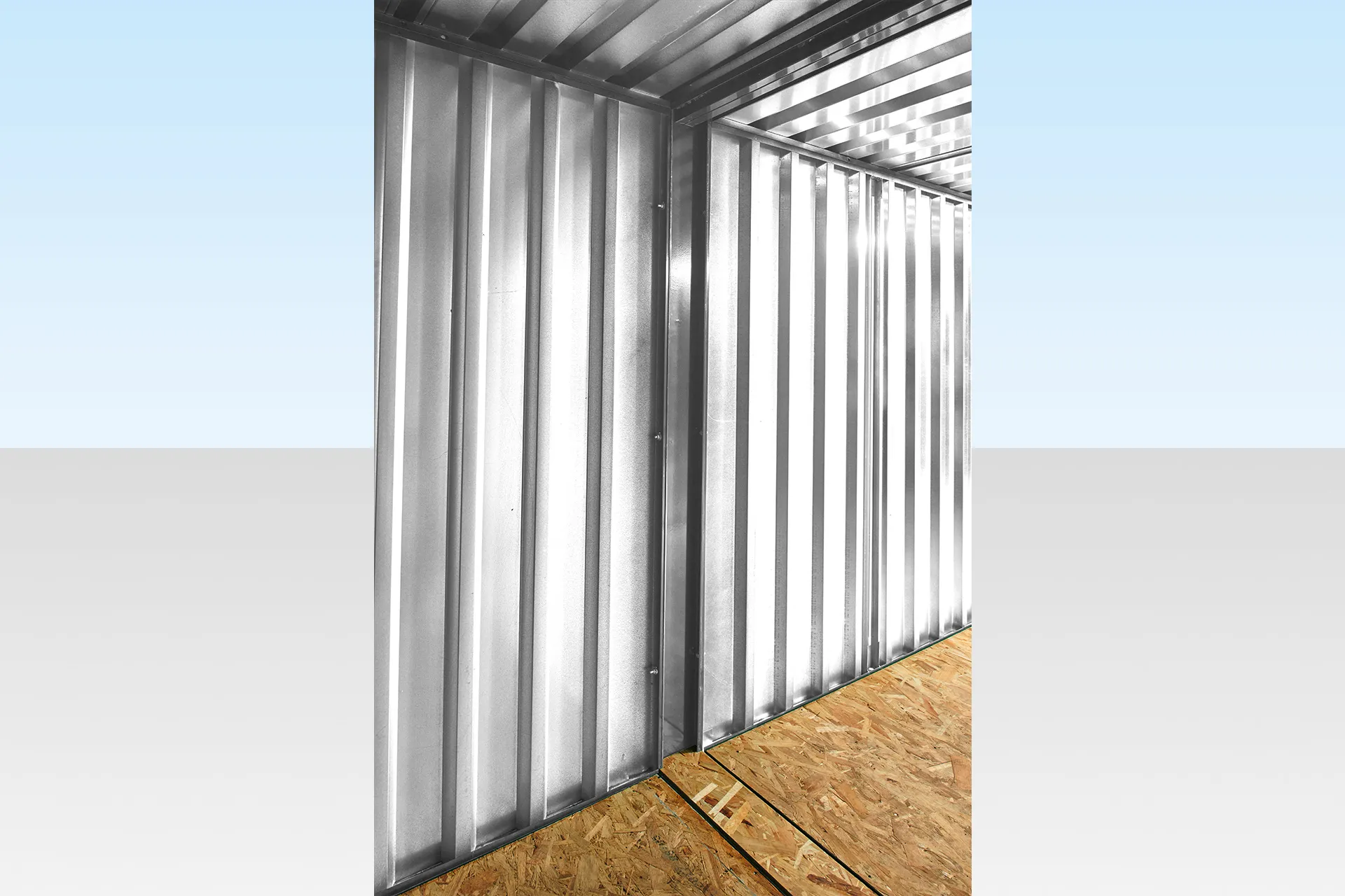 Ensemble de conteneurs pliables relies bout a bout 6 x 2,1 m – Galvanise – Image 4