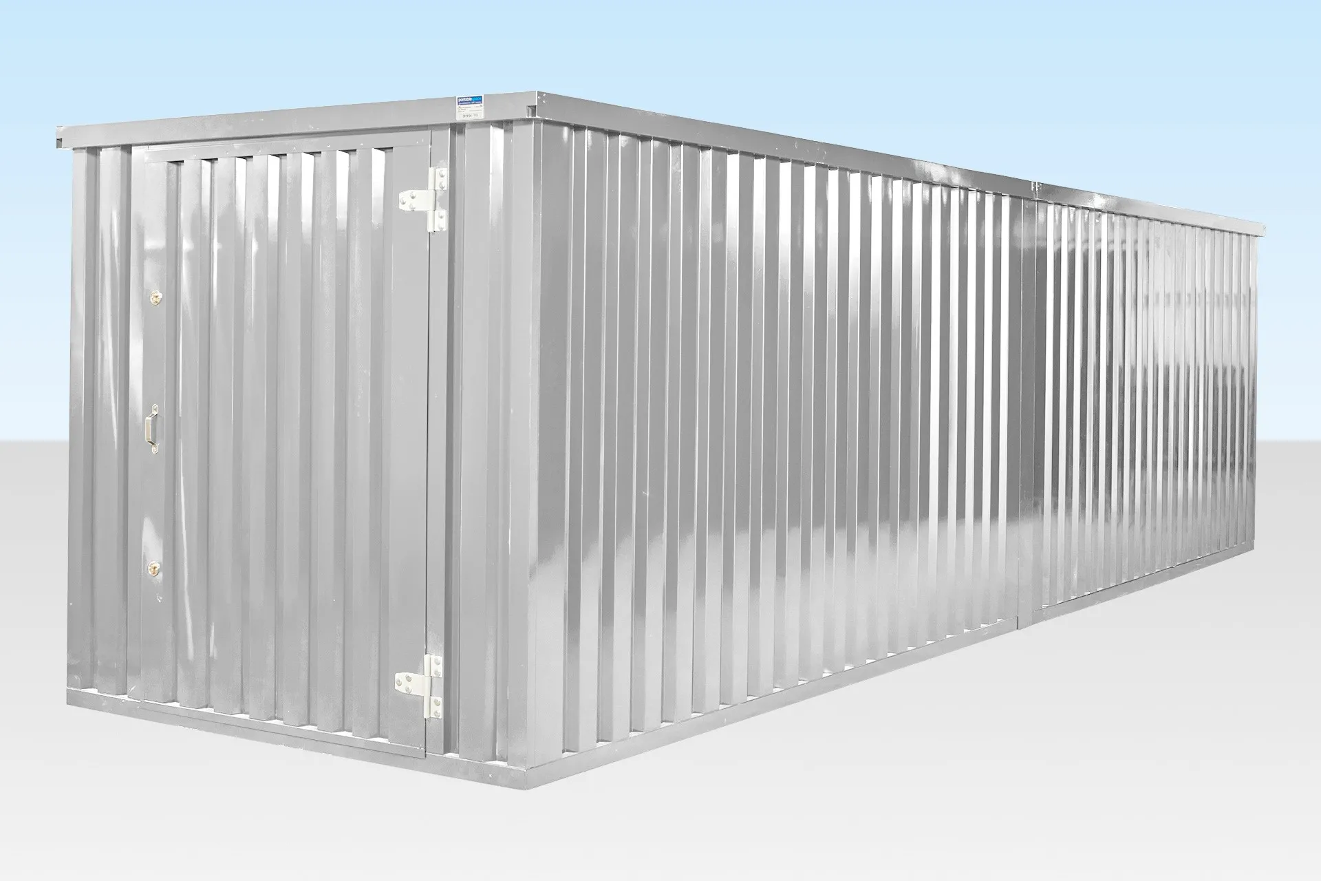 Ensemble de conteneurs pliables relies bout a bout 6 x 2,1 m – Galvanise – Image 3