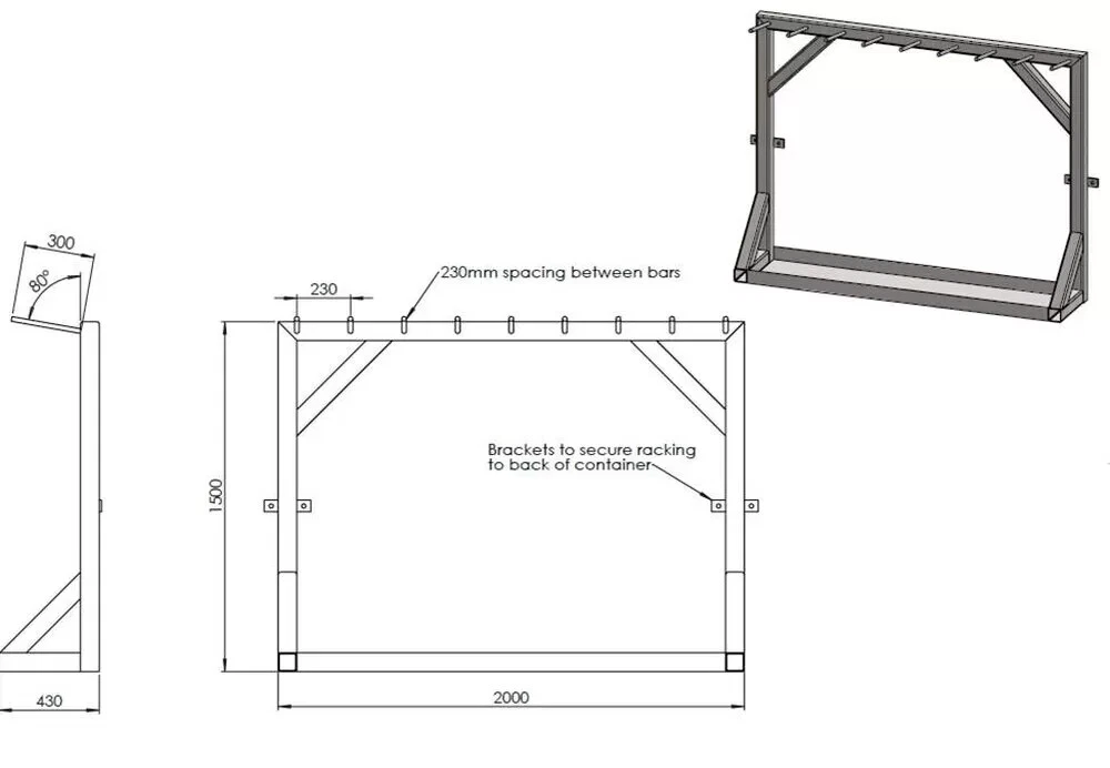 Conteneur de stockage sur mesure 10 x 8 pieds — local gréement / matériel – Image 2